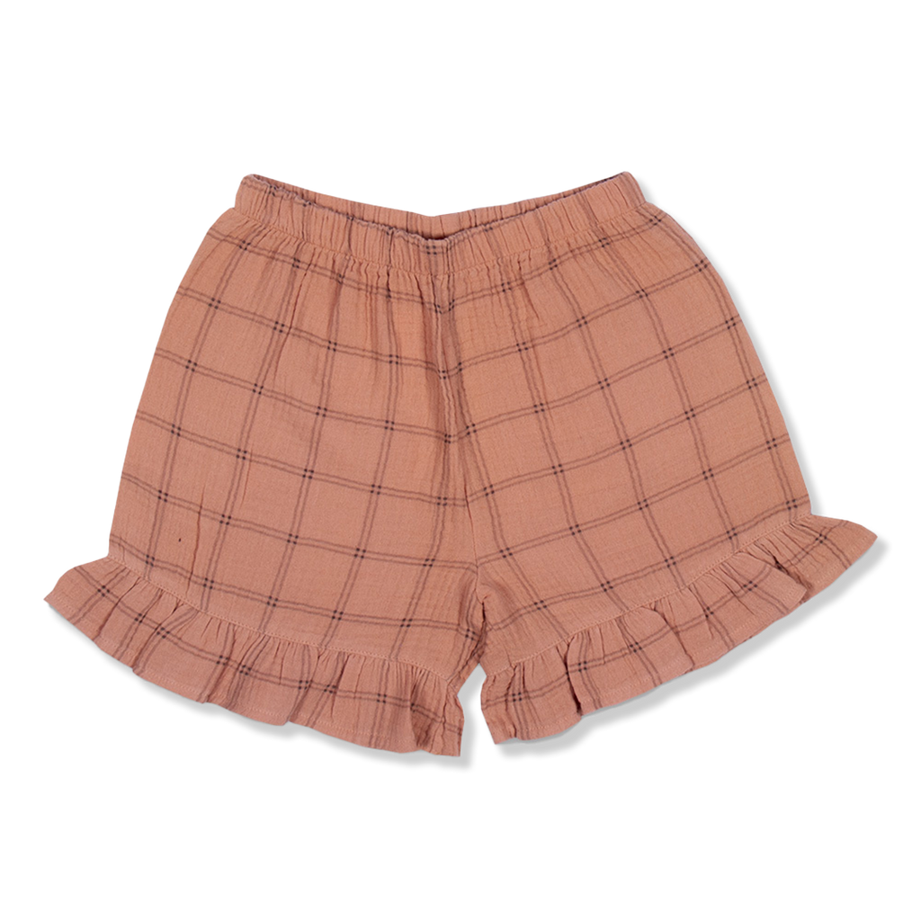 Luna Frill Short | Check Raven AOP