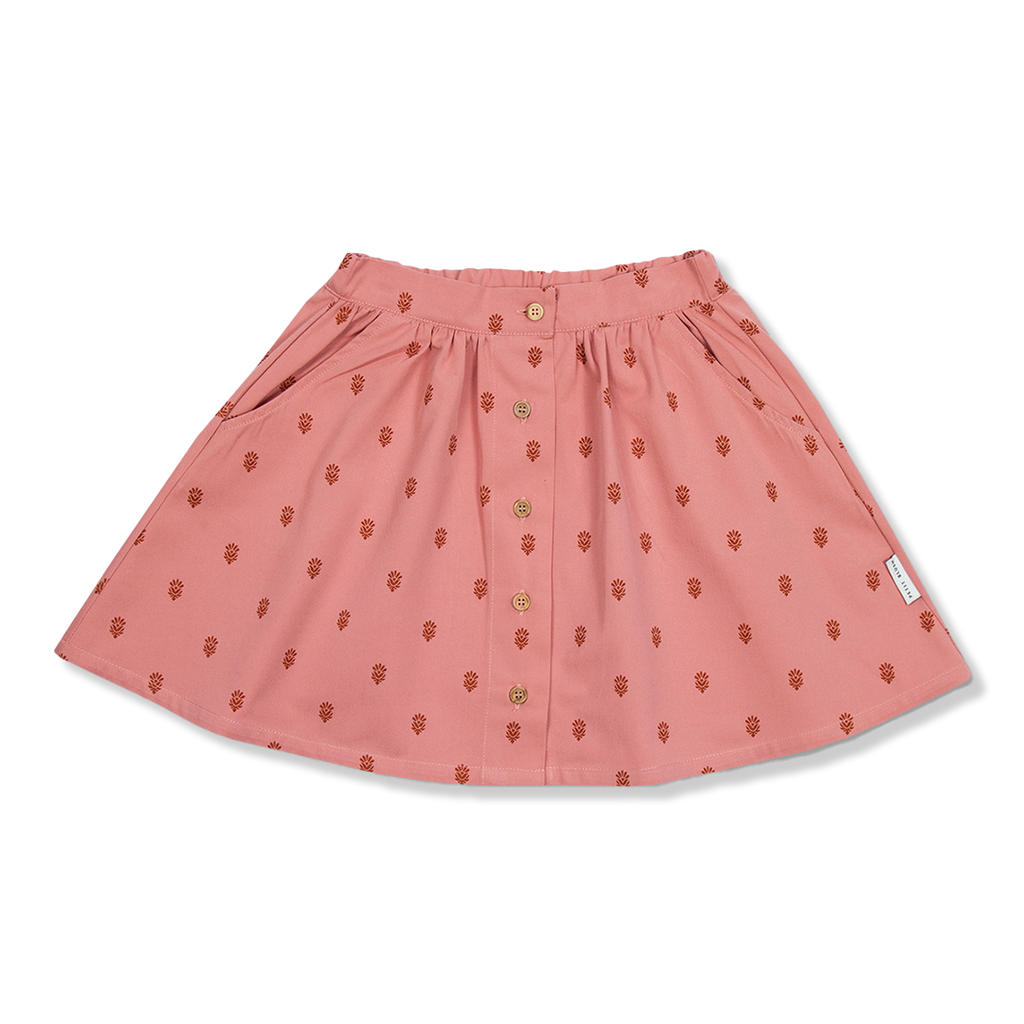 Mini Button Skirt | Batic AOP