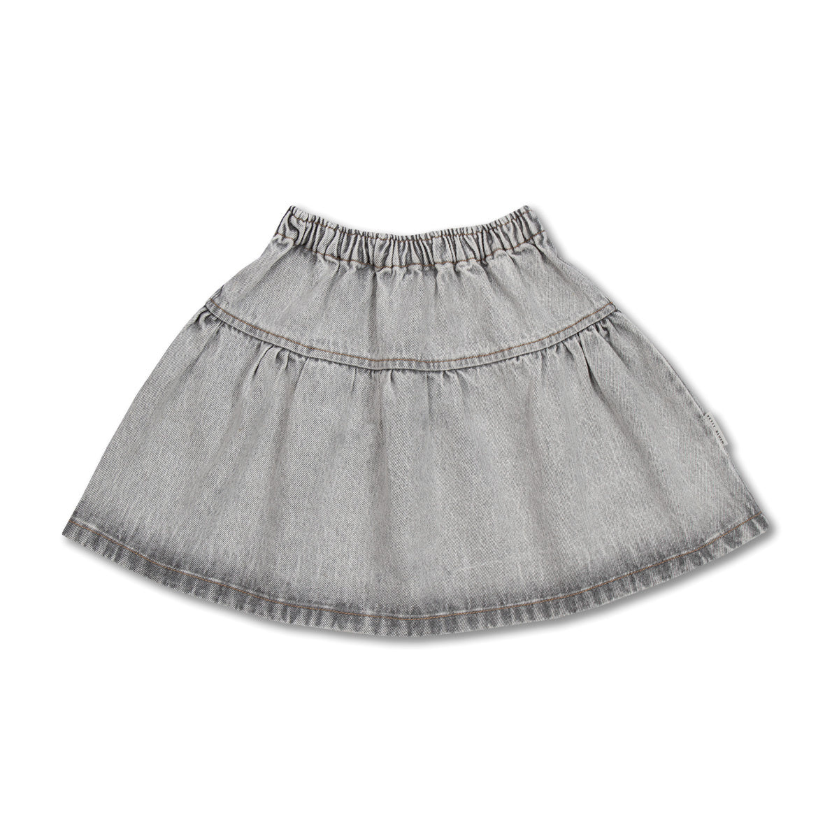 Jeans Ruffle Skirt | Washed Light Grey