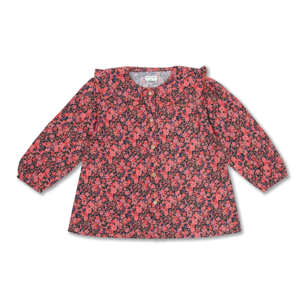 Bluse mit Rüschenkragen | Icon Flower AOP
