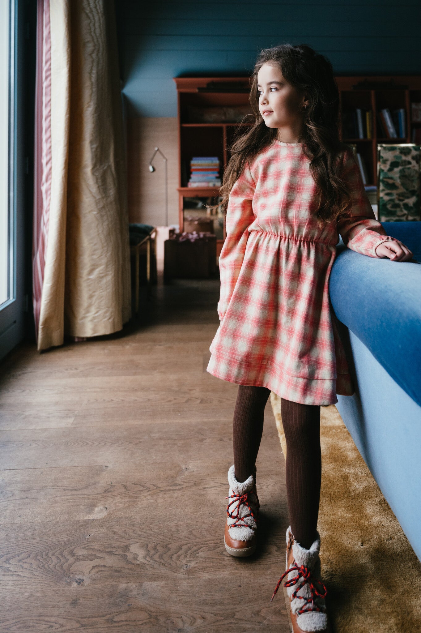 Swing Dress | Check Rosette