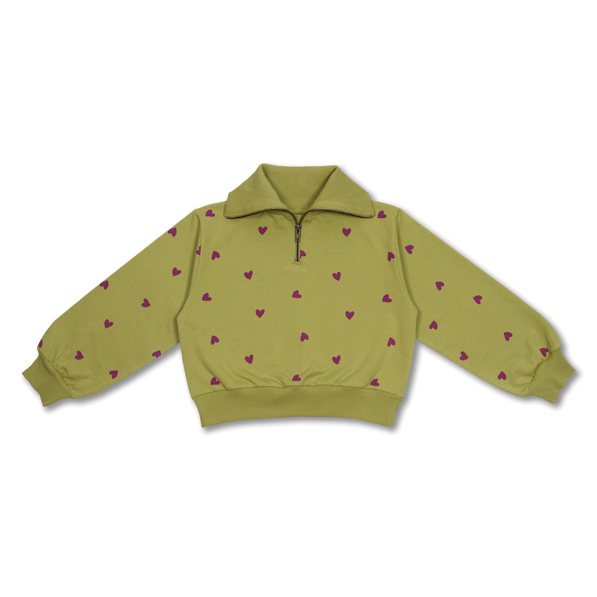 Zipper Sweater | Hearts AOP