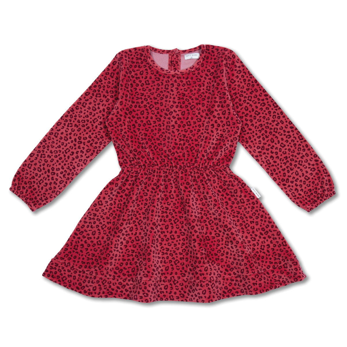 Swing Dress Velor | Red Leopard AOP