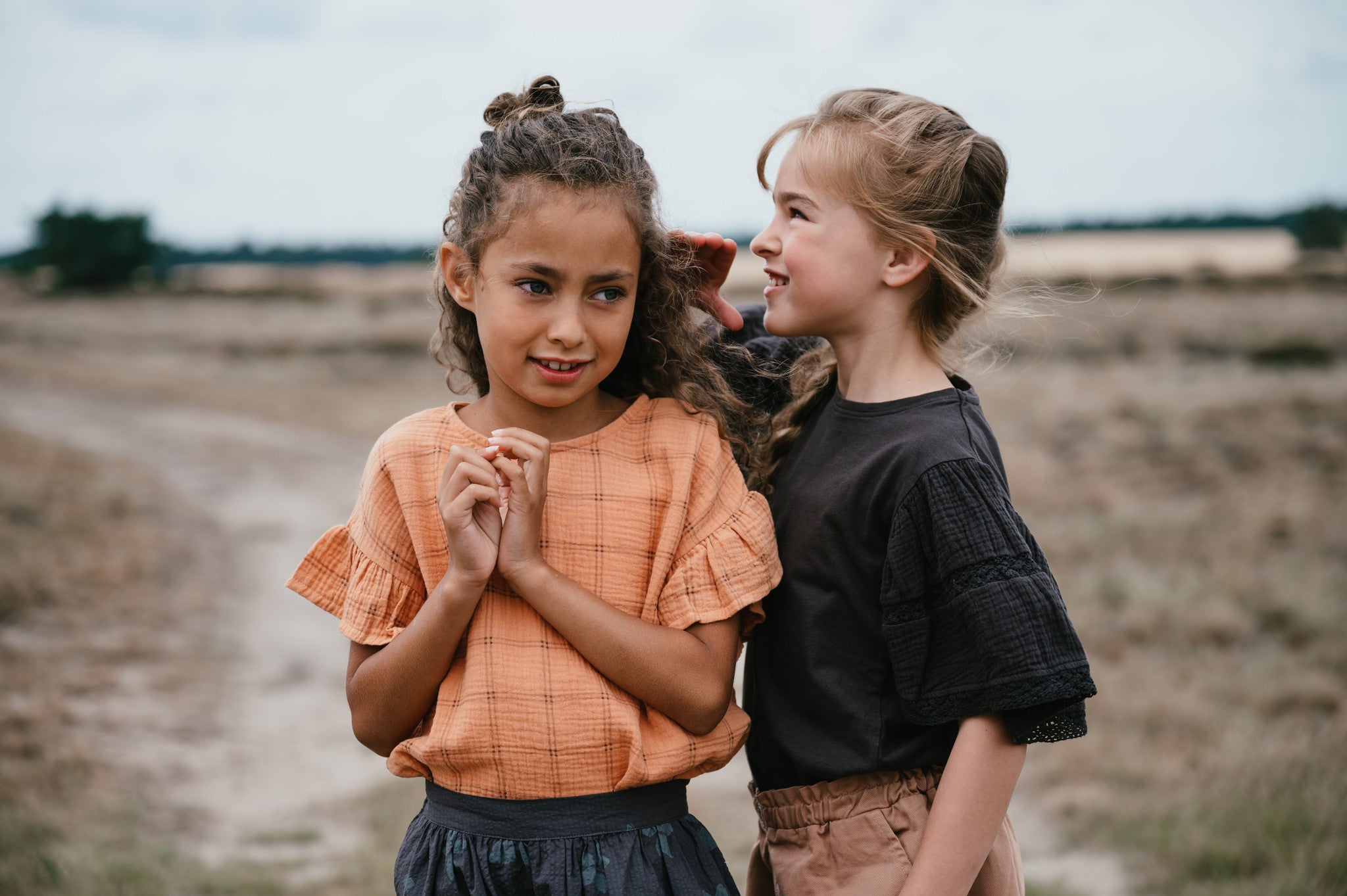 Loua Frill Blouse | Check Raven AOP