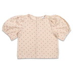 Puff Sleeve Blouse | Stars Red AOP