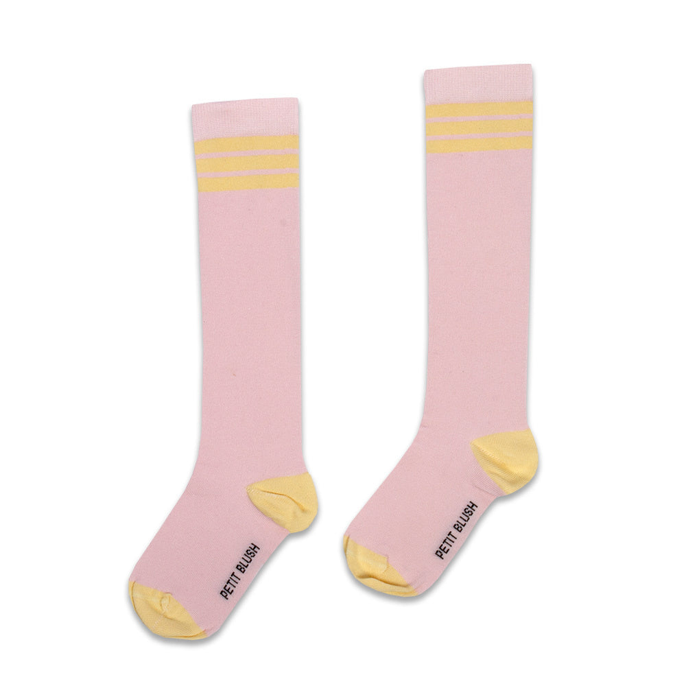 Knee Socks | Pink/Yellow Stripes 