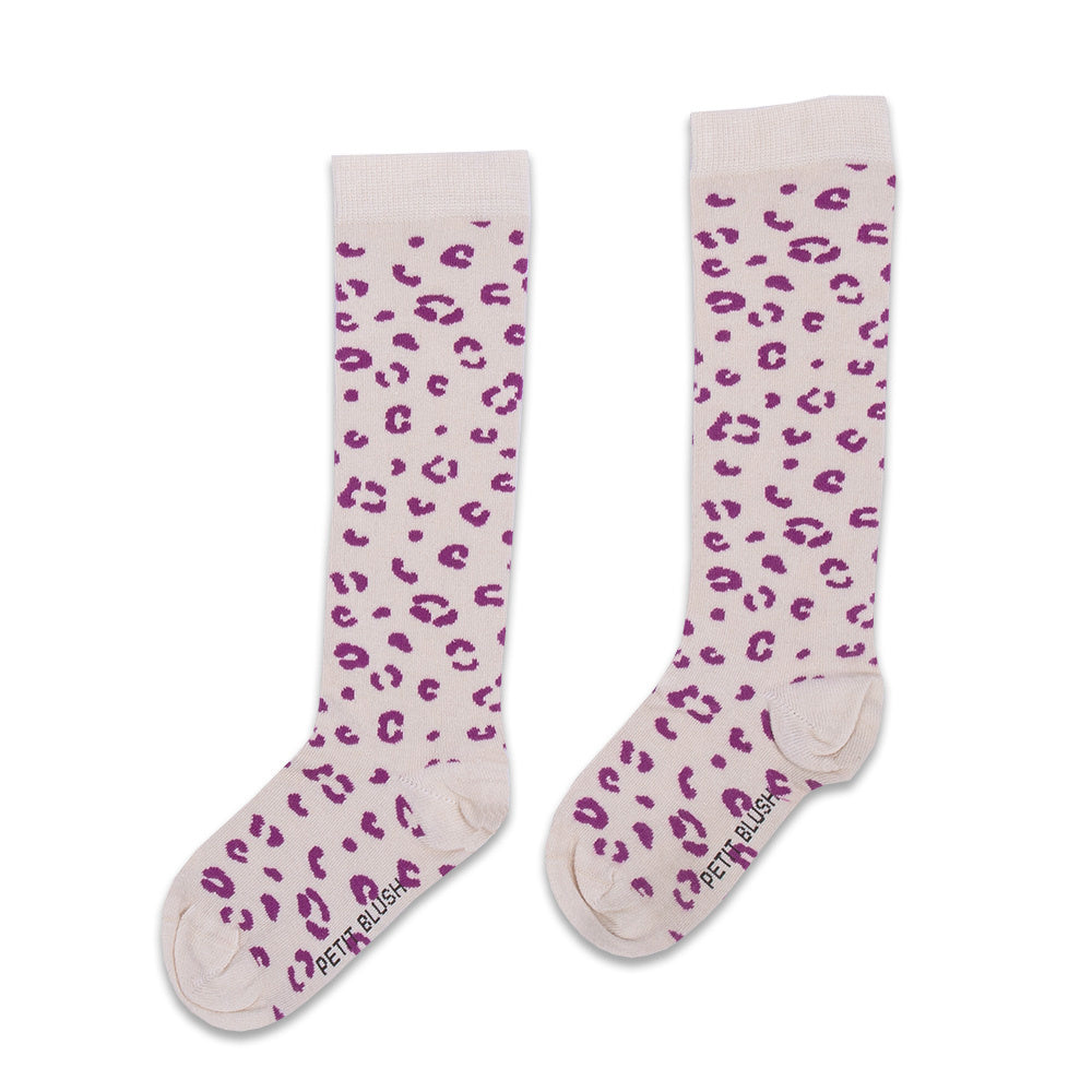 Knee Socks | Happy Leopard Purple