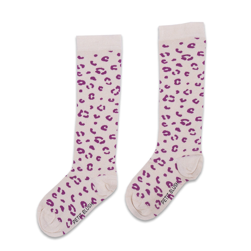 Knee Socks | Happy Leopard Purple 