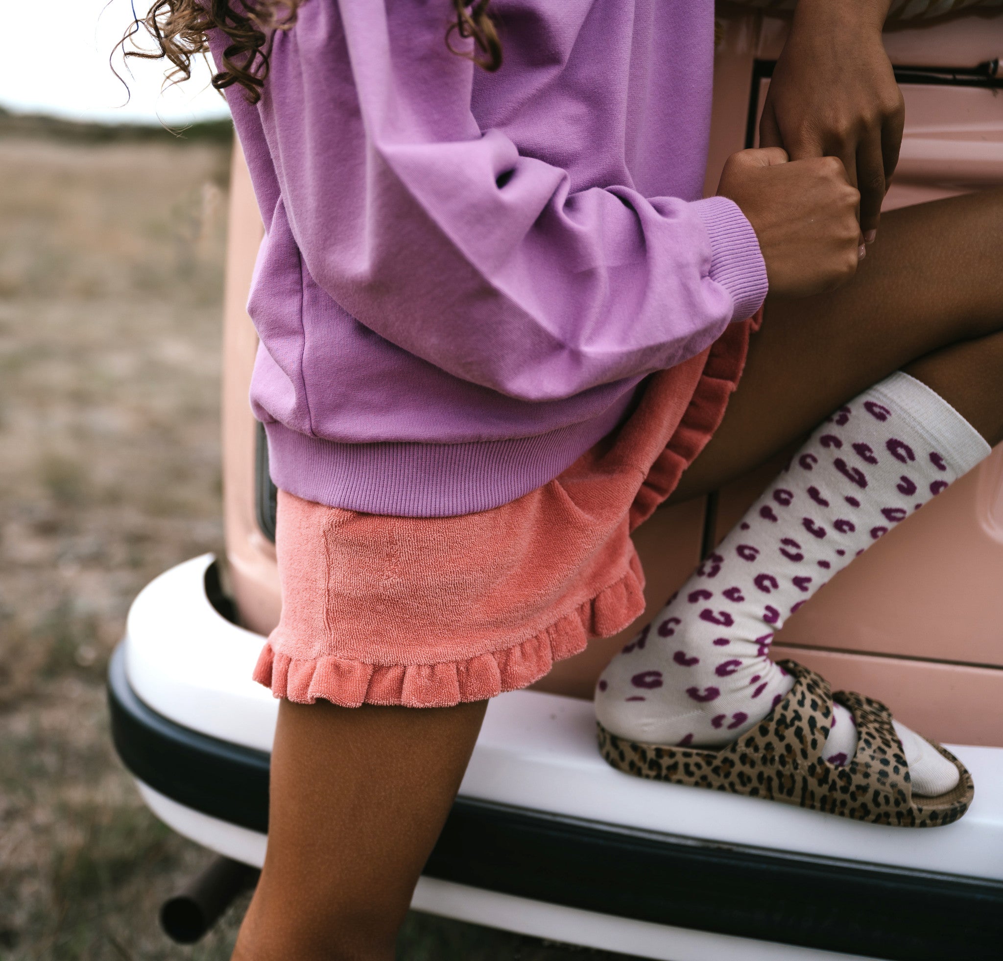 Knee Socks | Happy Leopard Purple 