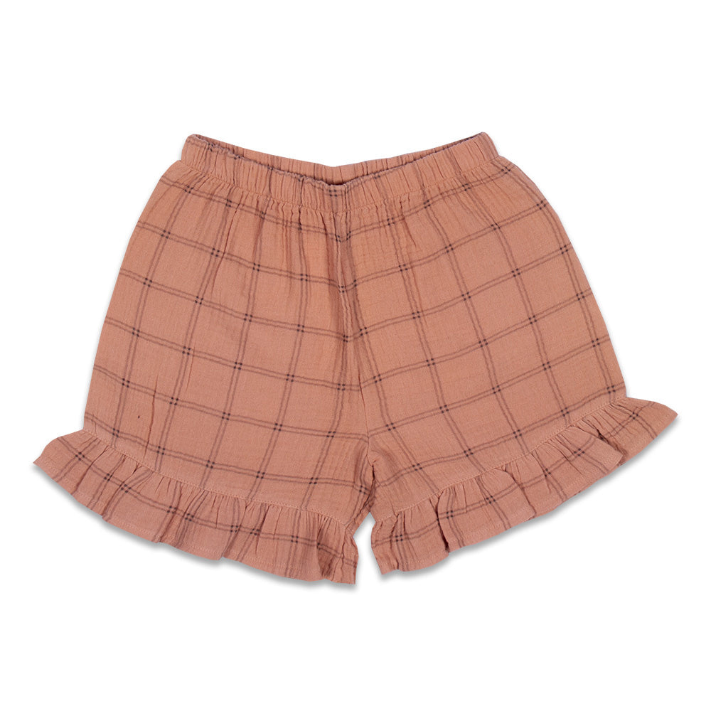 Luna Frill Short | Check Raven AOP