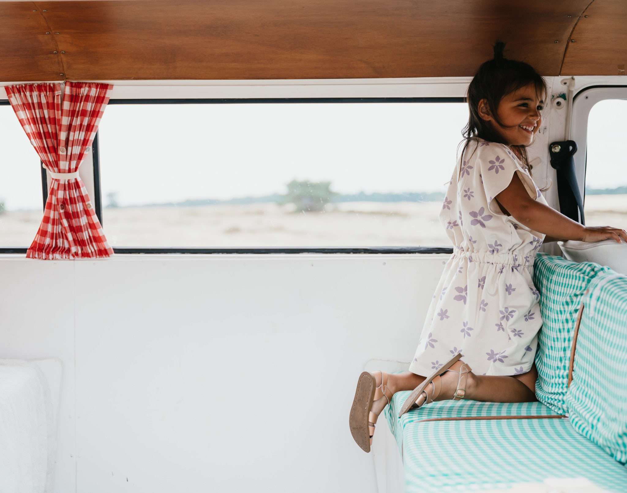 Kaftan-Kleid | Blumensterne Lila AOP