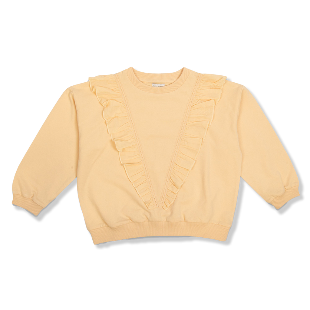 Rüschenpullover | Aprikosensorbet